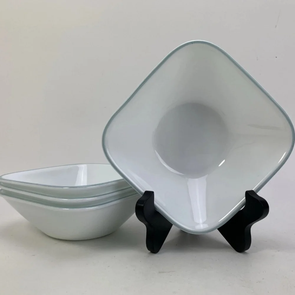 Corelle Square Soup Cereal Lot 4 Bowls 6.375
